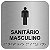 Placa - WC Masculino Aluminio Braille - ABNT NBR 9050 - Imagem 1