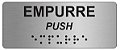 Placa - Empurre - Aluminio Braille - ABNT NBR 9050 - Imagem 1