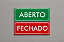 Placa aberto / fechado - frente e verso com cordinha 30x10cm - Imagem 2