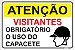 Placa Atenção - Visitantes - Obrigatório o uso do Capacete - Imagem 1