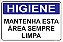 Placa Higiene - Mantenha esta Área Sempre Limpa - Imagem 1