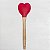 Colher de Silicone Coração Cor Vermelha  com Cabo de Bambu - 27 CM X 6,5 - Imagem 2