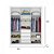 ROUPEIRO TRÊS PORTAS DE CORRER  E QUATRO GAVETAS MÓVEIS PERCASA 1,90 m x 2,20m x 51,5cm - Imagem 3