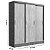 Roupeiro três  portas de correr duas gavetas Branco Percasa. COM ESPELHO 1,84 m x 1,73 m x 45 cm - Imagem 3