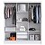 Roupeiro três  portas de correr duas gavetas Branco Percasa. COM ESPELHO 1,84 m x 1,73 m x 45 cm - Imagem 2