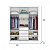 ROUPEIRO TRÊS PORTAS DE CORRER  E QUATRO GAVETAS COM ESPELHO . MÓVEIS PERCASA 1,90 m x 2,20m x 51,5cm - Imagem 3