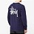 Stussy Basic Stussy - Manga Cumprida Azul Marinho - Imagem 2