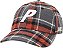 Palace Boné Gore-Tex Plaid P 6-Panel Cinza e Vermelho - Imagem 1