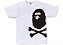 Bape Camiseta Big Ape Crossbone Pigment Print Branco - Imagem 1