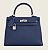 Hermes Kelly Sellier 25 Epsom Palladium Hardware Bleu Navy - Imagem 1