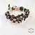 Pulseira Grafite com Design em Flores e Cristais Light Topaz - Imagem 1