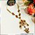 Conjunto Dourado com Cristais em Vermelho e Tons de Rosa e Laranja - Imagem 1