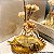 Difusor de Aromas em Vidro Redondo Transparente Decorado com Flor Champagne e Pérolas - Imagem 1