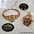 Conjunto de Choker, Pulseira e Brincos Dourados Cravejados - Imagem 1