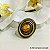 Anel Ajustável Ouro Velho Oval com Cristal Swarovski Laranja - Imagem 1
