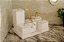 Kit Banheiro Em Acrílico - 6 Peças Branco Liso com Dourado - Imagem 2