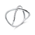 Anel minimalista com formato de “X” cravejado de zircônias - Imagem 1