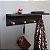 Cabideiro Parede Prateleira Decorativo Mdf Preto - Imagem 1