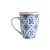 Caneca Porcelana com Tampa e Filtro  Azul e Branca 310ml - Imagem 3