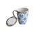 Caneca Porcelana com Tampa e Filtro  Azul e Branca 310ml - Imagem 7