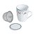 Caneca de porcelana super white c/tampa E filtro Amelia Verde/branco 310ml - Imagem 2