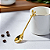Jogo 4 Colheres Aço Inox Chá Café Folha Dourado - Wolff - Imagem 3