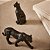 Leopardo em Resina Decorativo Preto 15x6,5cm - Imagem 2
