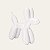 Escultura Cachorro Bexiga Branco Estátua Decoração Mart - 28cm - Imagem 1