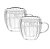 Jogo de 02 Xícaras Classic P/ café Parede Dupla Vidro 80ml - Imagem 1