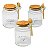 Pote Porta tempero de Vidro c/ colher bambu e tampa rolha 240ml - Imagem 1