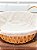 Cesta De Pão Redonda Com Alças Tecido Natural - 24cm - flor - Imagem 3