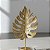 Escultura Folha de adão Dourado Decorativa 15cm em Metal - Imagem 4