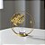 Escultura Folha Dourado com Esfera Decorativa 15cm em Metal - Imagem 1