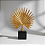 Escultura Decorativa Folha Leque em Resina Dourado 18x13,5cm - Imagem 3