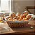 Cesta De Pão Fruteira Oval Tecido Natural 26cm Flor - Imagem 4