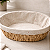 Cesta De Pão Fruteira Oval Tecido Natural 26cm Flor - Imagem 2