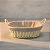 Cesta De Pão Oval Com Alças Tecido Natural 27cm Branco Flor - Imagem 6