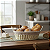 Cesta De Pão Oval Com Alças Tecido Natural 27cm Branco Flor - Imagem 1