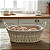 Cesta De Pão Oval Com Alças Tecido Natural 27cm Branco Flor - Imagem 4