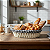 Cesta De Pão Oval Com Alças Tecido 27cm - Branco Xadrez - Imagem 3