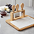 Conjunto Bandeja de Bambu e Cerâmica c/ 3 Peças para Queijo – 23x21cm - Imagem 5