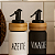 2 Galheteiro Azeite e Vinagre de vidro e bandeja bambu 220ml - Imagem 5