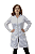 Jaleco Agua Marinha feminino branco, gripir nas mangas e bolsos frontais, com faixa de amarrar na cintura. - Imagem 2