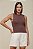 REGATA TRICOT GOLA MARROM - Imagem 1