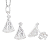Conjunto Brinco e Pingente Nossa Senhora - Joia em Prata 925 - Imagem 1