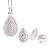 Conjunto Brinco e Pingente Gota Cravejada - Joia em Prata 925 - Imagem 1