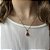 Conjunto Colar e Brinco Gota Cravejada Rubi - Semijoia Banhada a Ouro 18K - Imagem 5