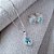 Conjunto Colar e Brinco Gota Cravejada Azul Claro - Semijoia Banhada a Prata - Imagem 2