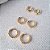 Trio Brincos Argola Fio Quadrado - Semijoia Banhada a Ouro 18K - Imagem 3