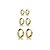 Trio Brincos Argola Fio Quadrado - Semijoia Banhada a Ouro 18K - Imagem 1